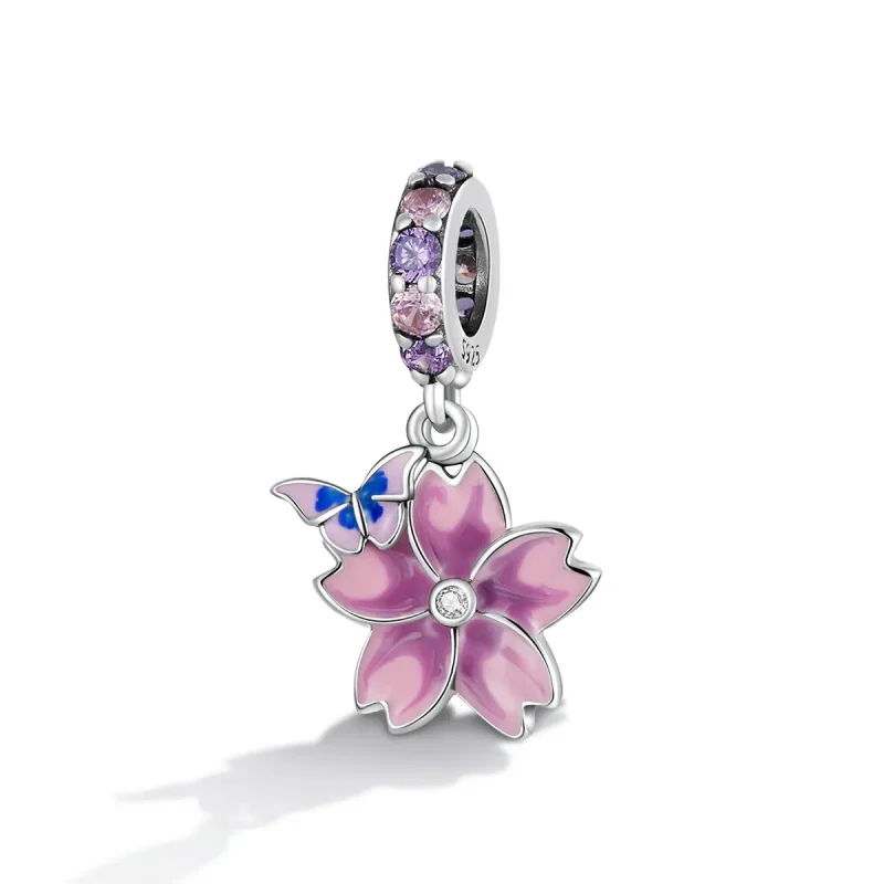(bilde for) Pandora-stil sommerfugler og blomster dingler - SCC2185 - Vis 2