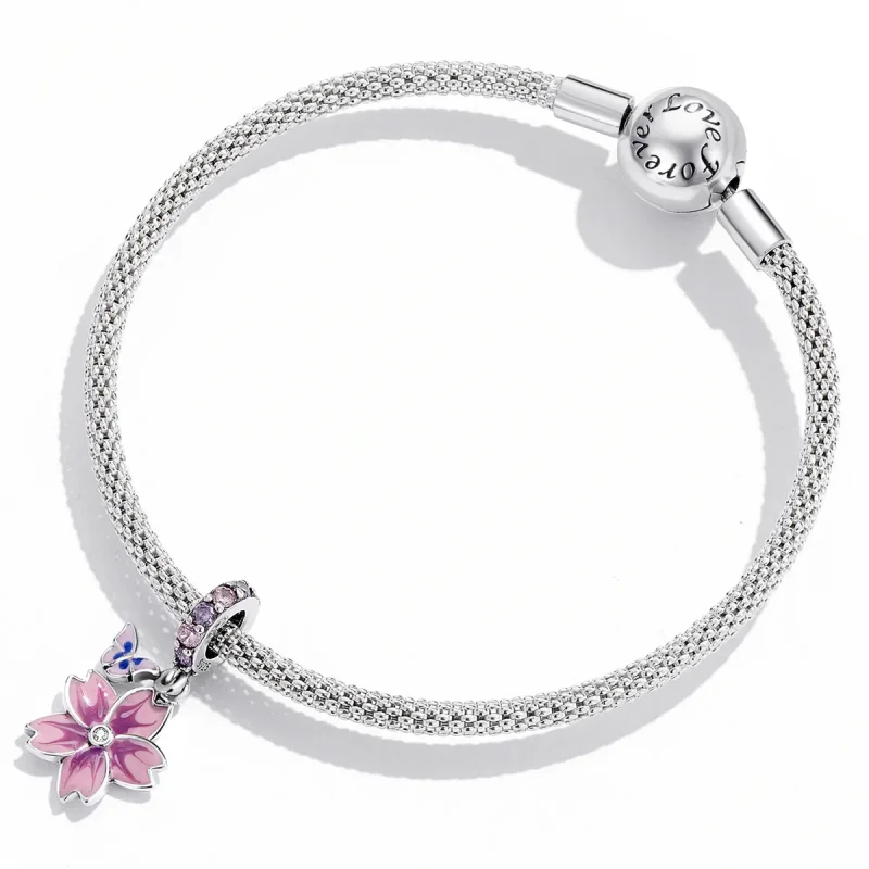 (bilde for) Pandora-stil sommerfugler og blomster dingler - SCC2185 - Vis 4