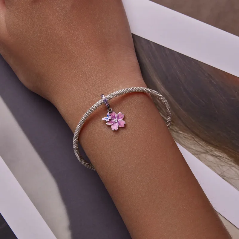(bilde for) Pandora-stil sommerfugler og blomster dingler - SCC2185 - Vis 5