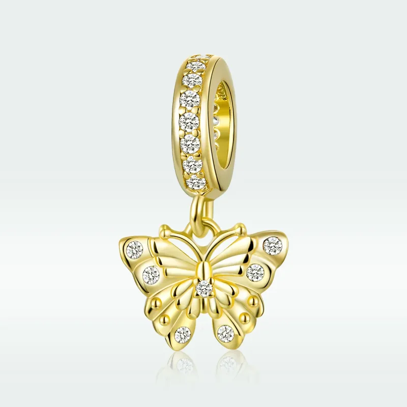 (bilde for) Pandora Style 18 karat gullbelagt gylden sommerfugl Dangle - BSC248 - Vis 5