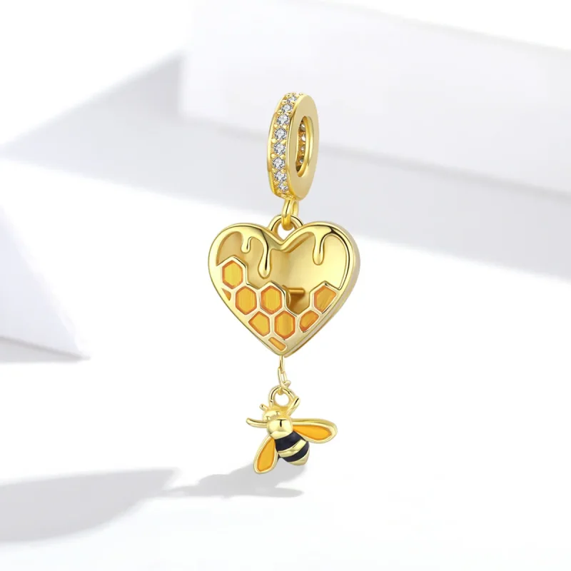 (bilde for) Pandora Style 18 karat gullbelagt Love Honeycomb Dangle - SCC1714 - Vis 2