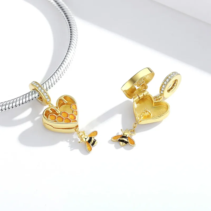(bilde for) Pandora Style 18 karat gullbelagt Love Honeycomb Dangle - SCC1714 - Vis 4