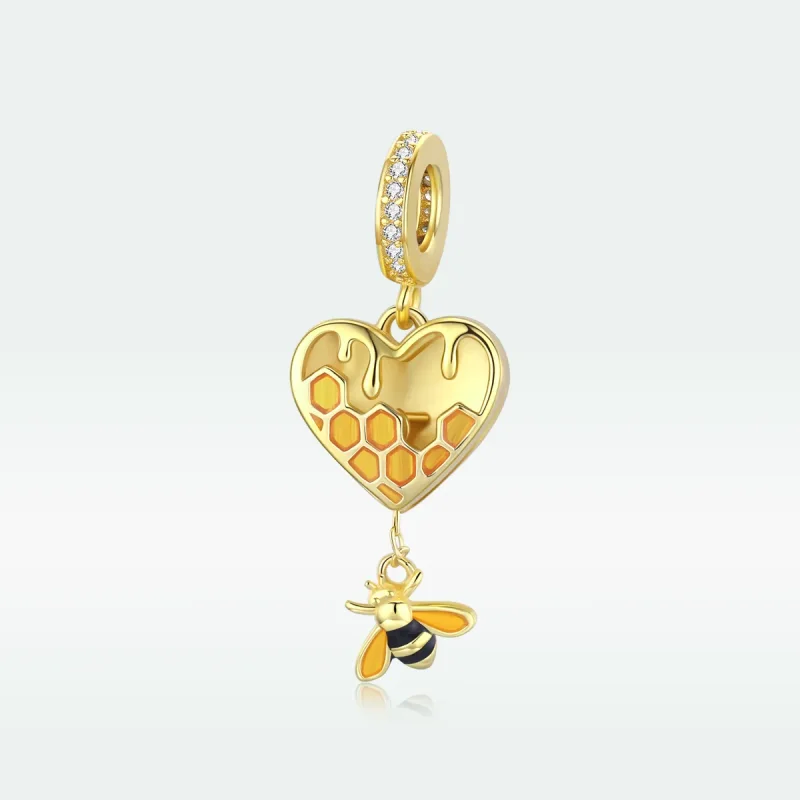 (bilde for) Pandora Style 18 karat gullbelagt Love Honeycomb Dangle - SCC1714 - Vis 5