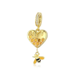(bilde for) Pandora Style 18 karat gullbelagt Love Honeycomb Dangle - SCC1714