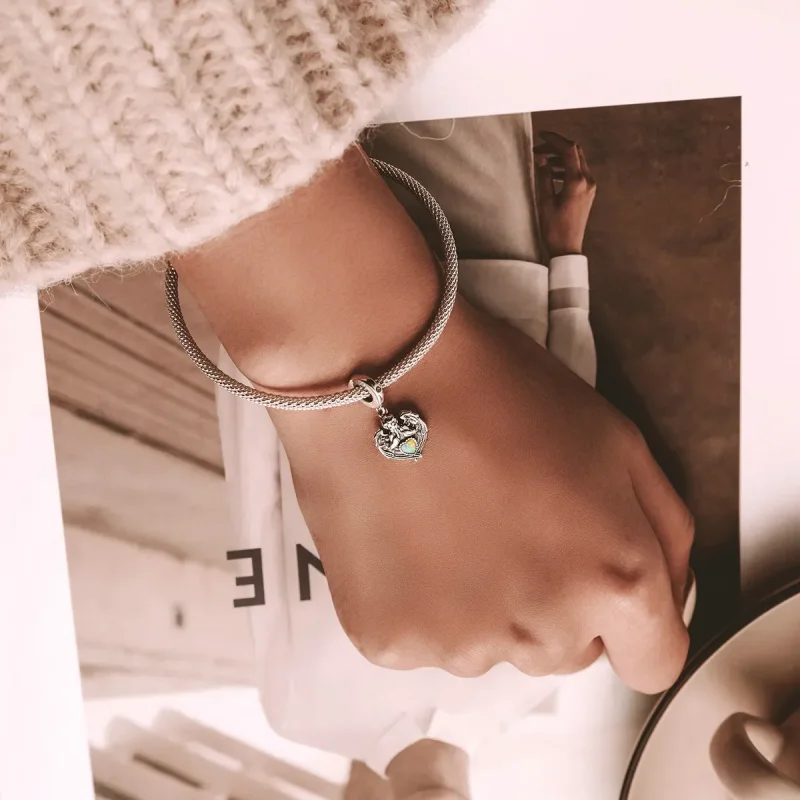(bilde for) Pandora Style Angel Pray Love Dangle - BSC568 - Vis 6