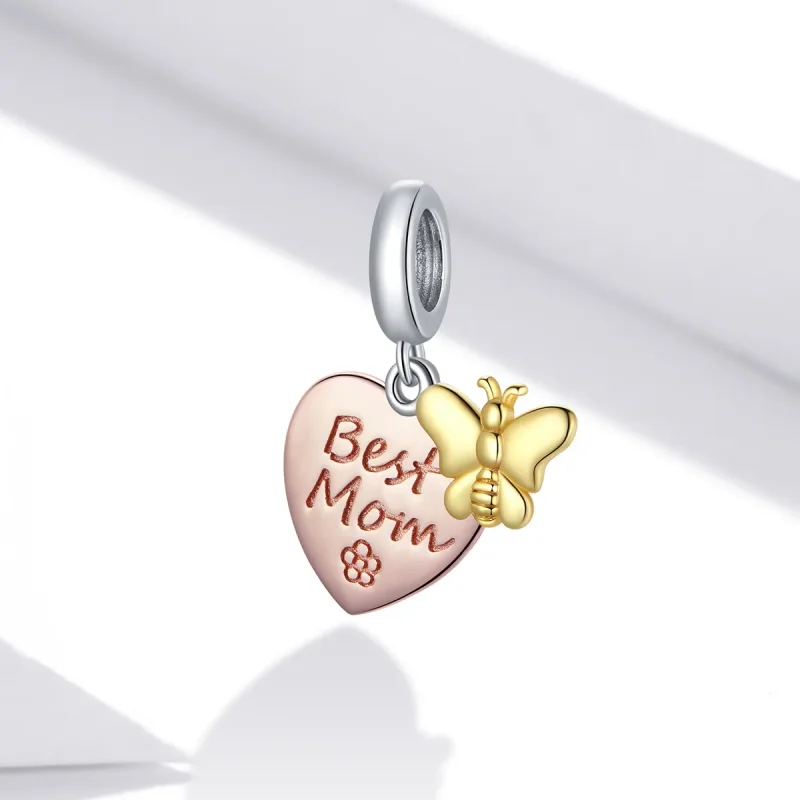 (bilde for) Pandora Style Bicolor Best Mom Dangle - SCC1792 - Vis 2