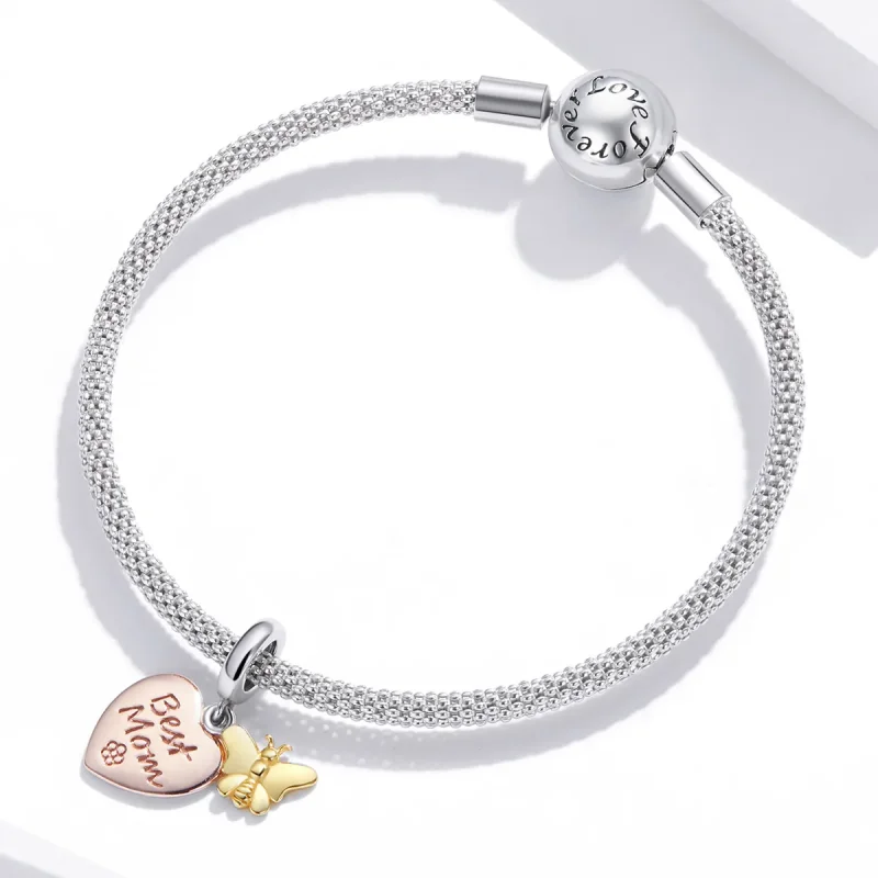 (bilde for) Pandora Style Bicolor Best Mom Dangle - SCC1792 - Vis 3