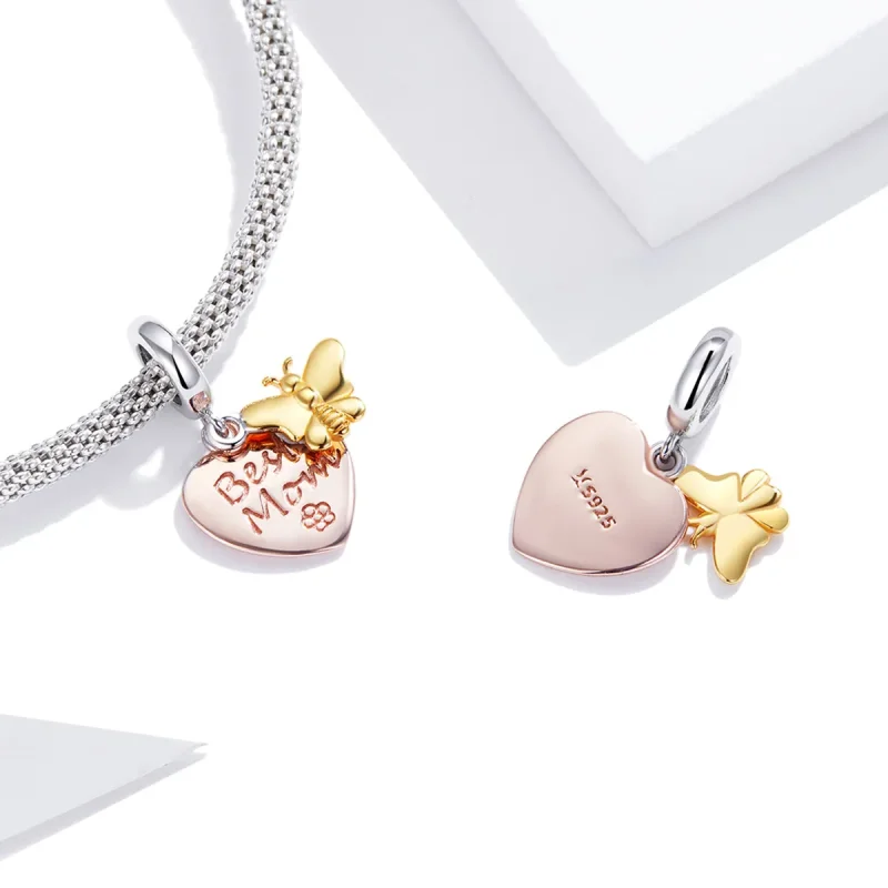 (bilde for) Pandora Style Bicolor Best Mom Dangle - SCC1792 - Vis 4