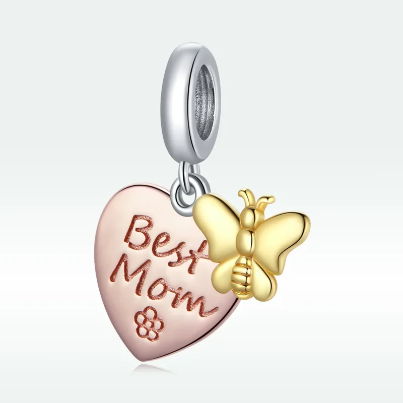 (bilde for) Pandora Style Bicolor Best Mom Dangle - SCC1792 - Vis 5