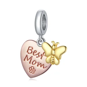 (bilde for) Pandora Style Bicolor Best Mom Dangle - SCC1792
