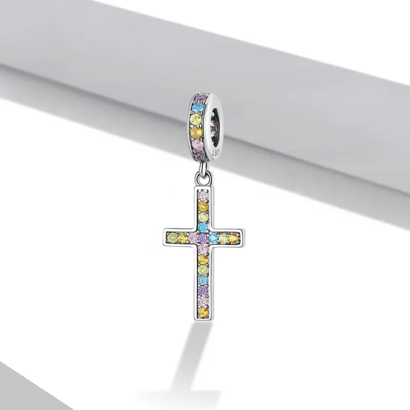 (bilde for) Pandora Style Colorful Cross Dangle - SCC2156 - Vis 2