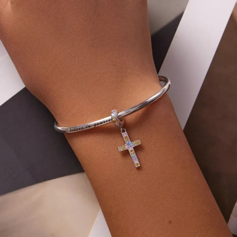 (bilde for) Pandora Style Colorful Cross Dangle - SCC2156 - Vis 5