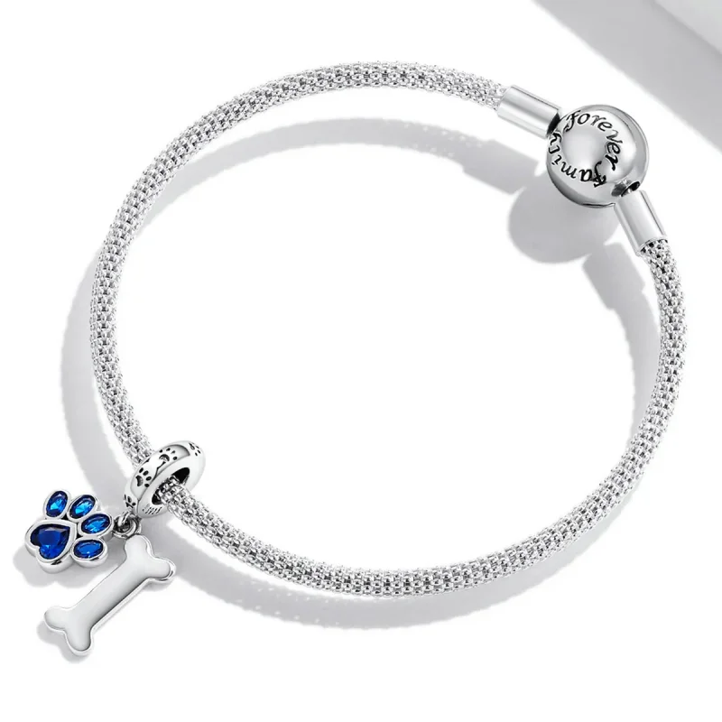 (bilde for) Pandora Style Dog Paw Bone Dingle - SCC2127 - Vis 3