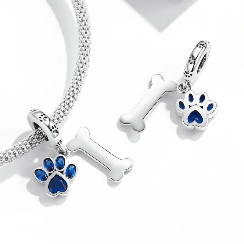 (bilde for) Pandora Style Dog Paw Bone Dingle - SCC2127 - Vis 4