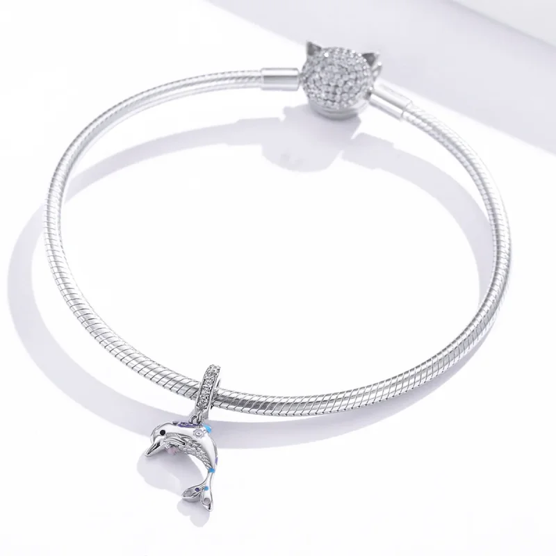 (bilde for) Pandora Style Dolphin Dangle - BSC159 - Vis 3