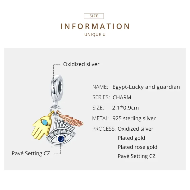 (bilde for) Pandora Style Egypt - Lucky Guardian Dangle - SCC1860 - Vis 6