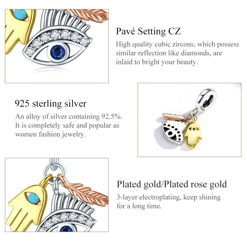 (bilde for) Pandora Style Egypt - Lucky Guardian Dangle - SCC1860 - Vis 7
