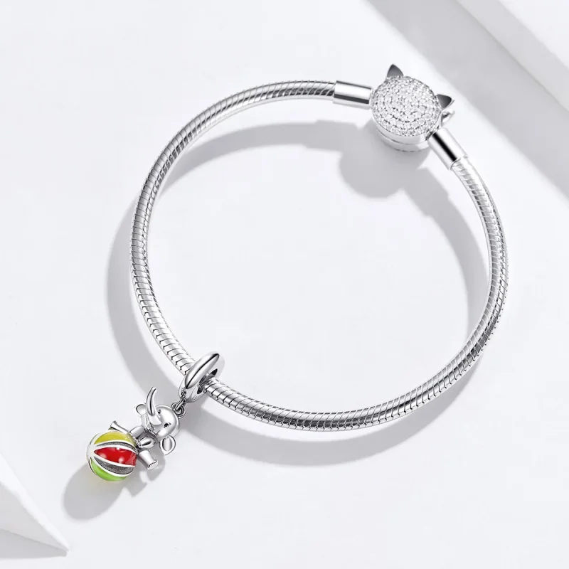 (bilde for) Pandora Style Elephant Dangle - BSC091 - Vis 3