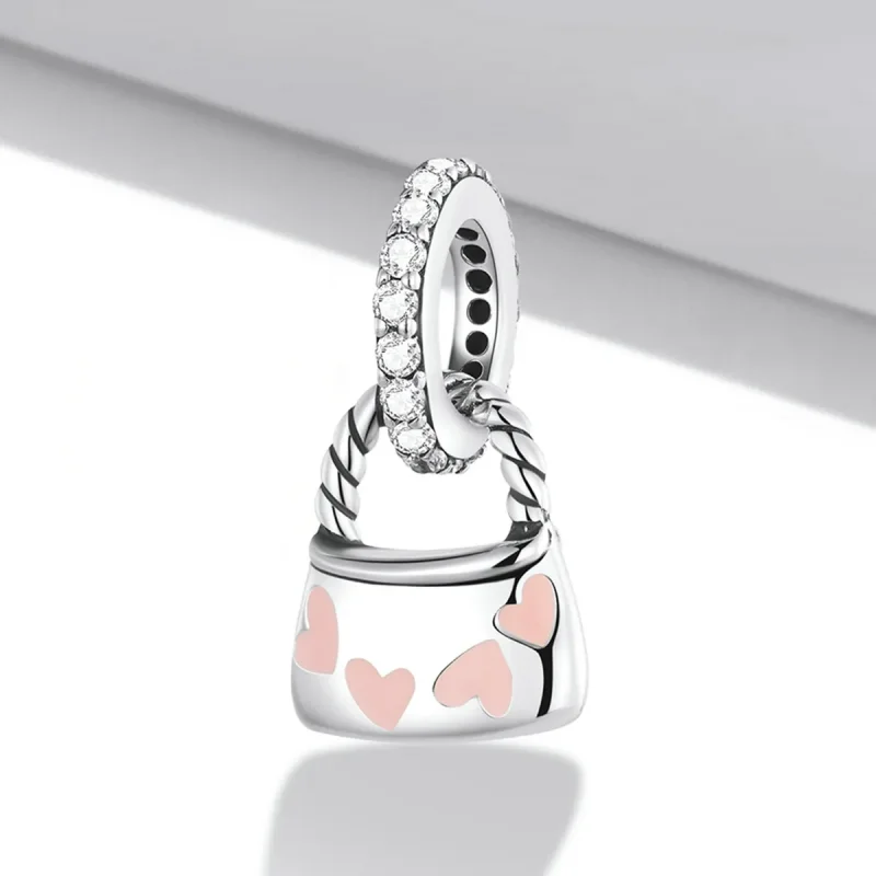 (bilde for) Pandora Style Exquisite Heart Bag Dangle - SCC2153 - Vis 2