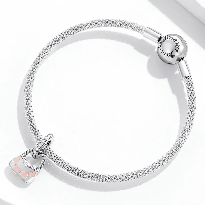 (bilde for) Pandora Style Exquisite Heart Bag Dangle - SCC2153 - Vis 3