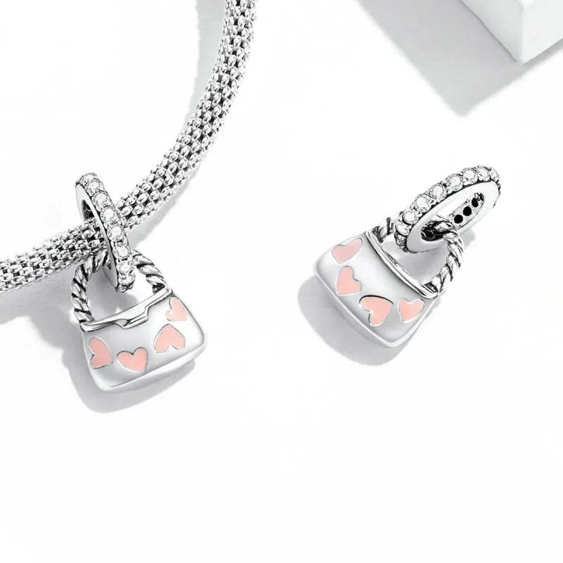 (bilde for) Pandora Style Exquisite Heart Bag Dangle - SCC2153 - Vis 4