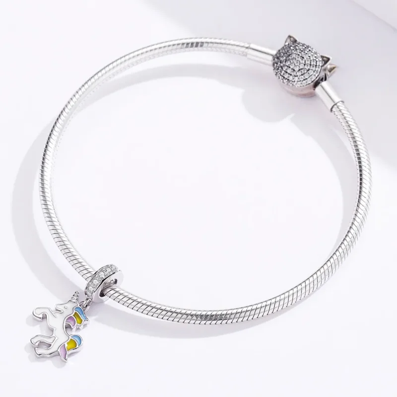(bilde for) Pandora Style Fantasy Unicorn Dangle - BSC075 - Vis 3