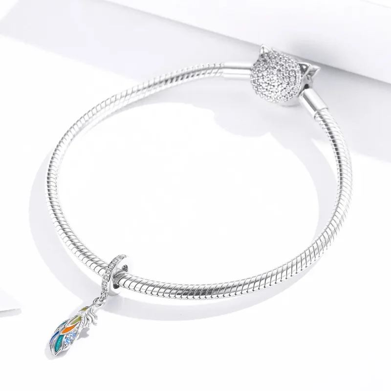 (bilde for) Pandora Style Fargerike Fjær Dingler - BSC304 - Vis 3