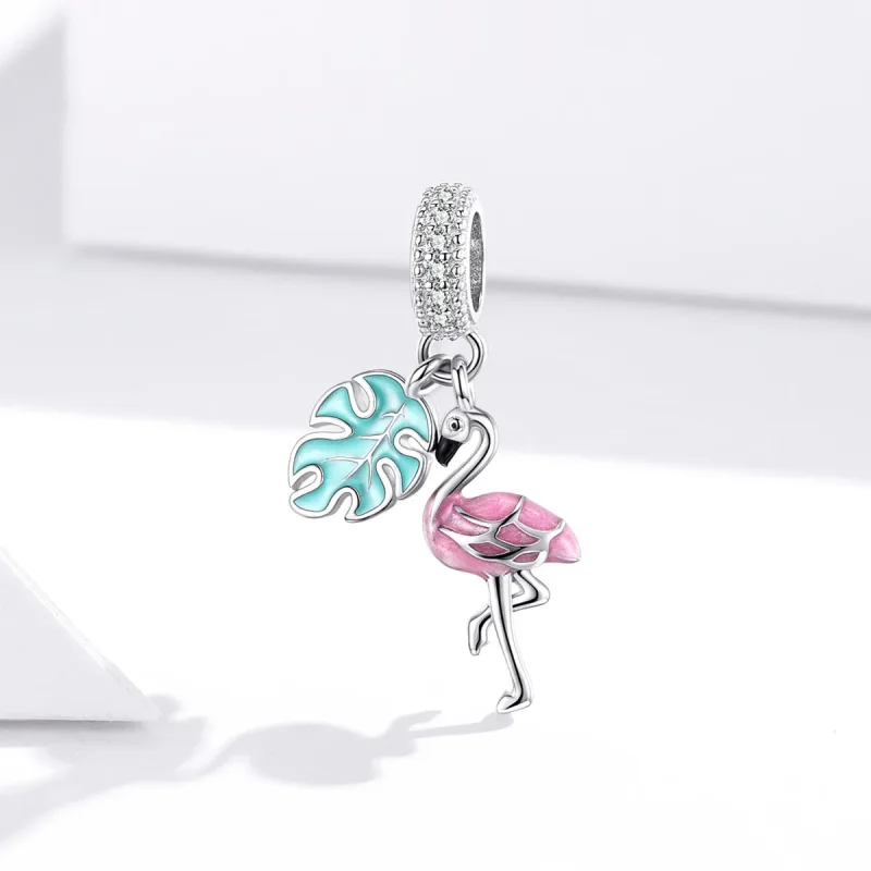 (bilde for) Pandora Style Flamingo Dangle - BSC277 - Vis 2