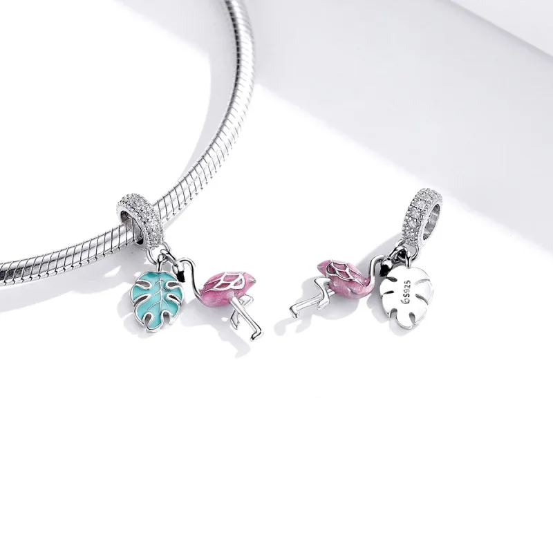 (bilde for) Pandora Style Flamingo Dangle - BSC277 - Vis 4