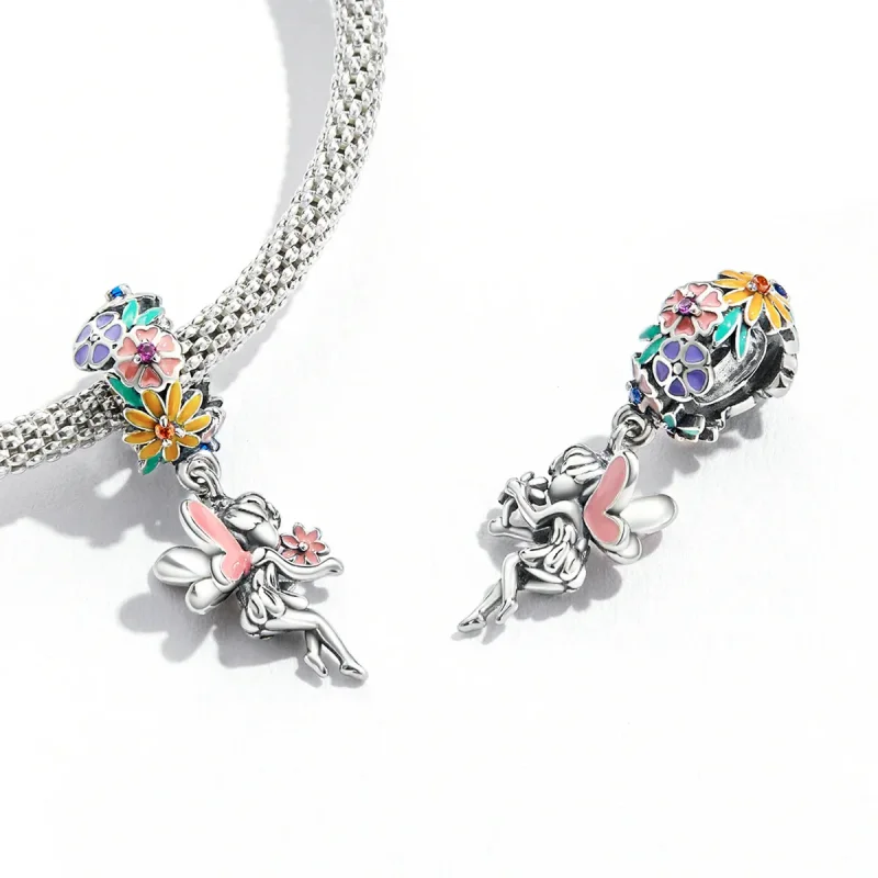 (bilde for) Pandora Style Flower Alf Dangle - BSC592 - Vis 3