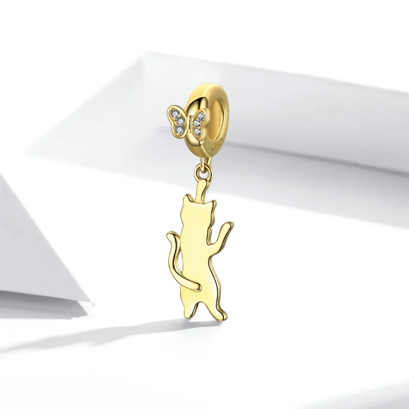 (bilde for) Pandora Style Flutter Cat Dangle - SCC2050 - Vis 2