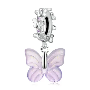 (bilde for) Pandora Style Glass Butterfly Dingle - SCC2087