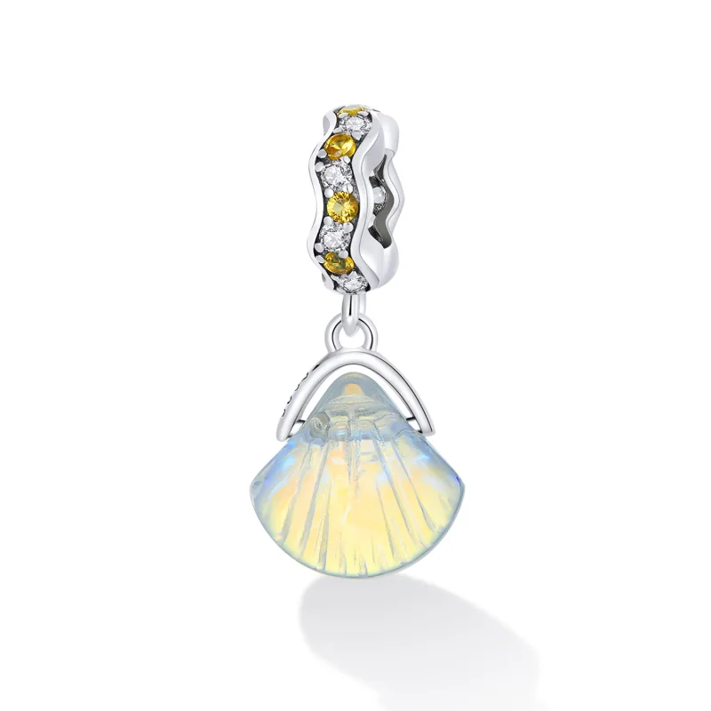(bilde for) Pandora Style Glass Shell Dangle - SCC2211 - Vis 2