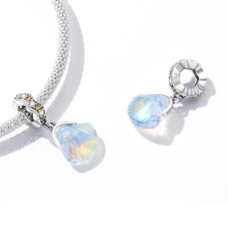 (bilde for) Pandora Style Glass Shell Dangle - SCC2211 - Vis 4