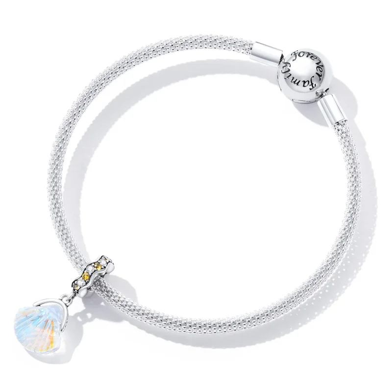(bilde for) Pandora Style Glass Shell Dangle - SCC2211 - Vis 5