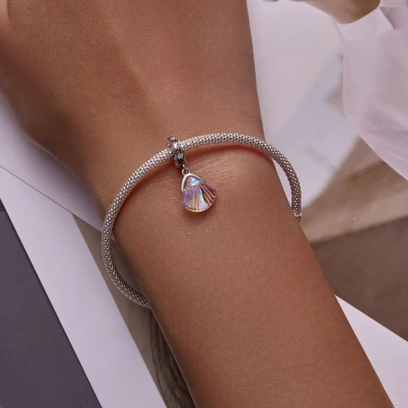 (bilde for) Pandora Style Glass Shell Dangle - SCC2211 - Vis 6