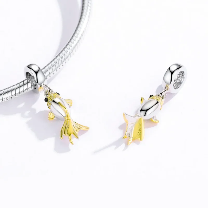 (bilde for) Pandora Style Golden Koi Dangle - BSC127 - Vis 4