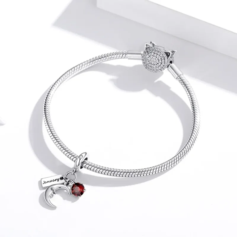 (bilde for) Pandora Style January Birthstone Dangle - SCC1719 - Vis 3