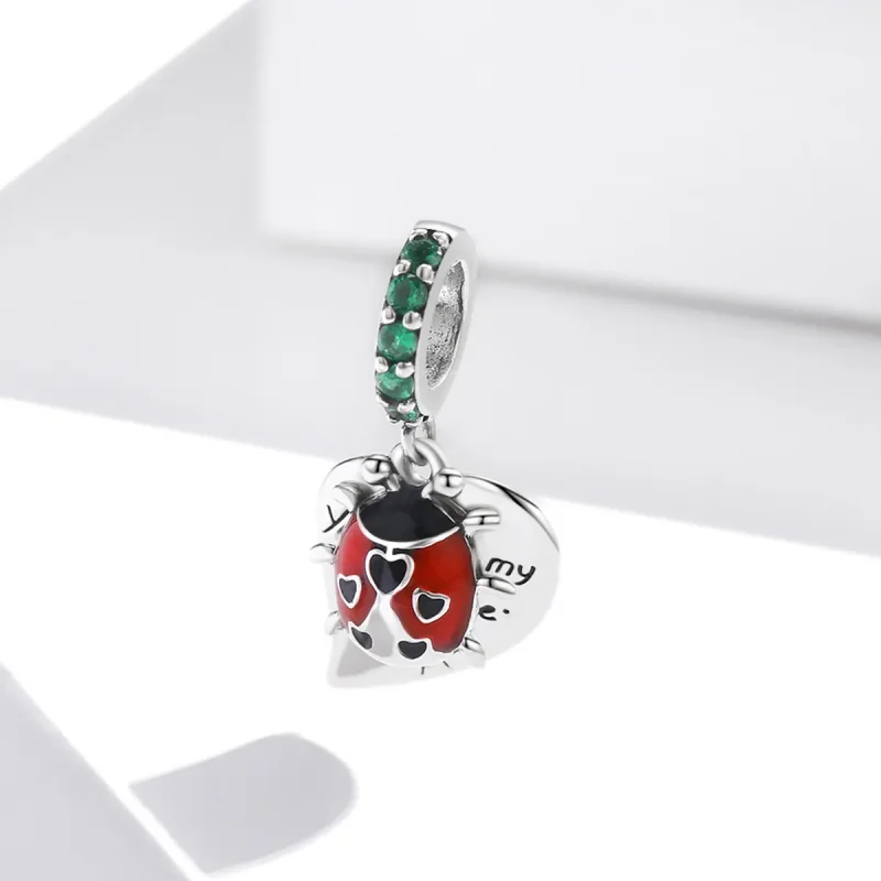 (bilde for) Pandora Style Ladybug med blader dingler - BSC492 - Vis 2