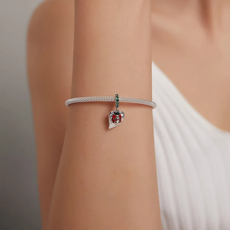 (bilde for) Pandora Style Ladybug med blader dingler - BSC492 - Vis 5
