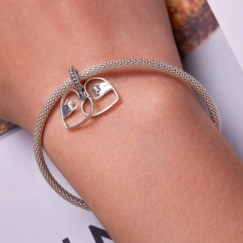 (bilde for) Pandora Style Love Hand In Hand Dangle - SCC2270 - Vis 6