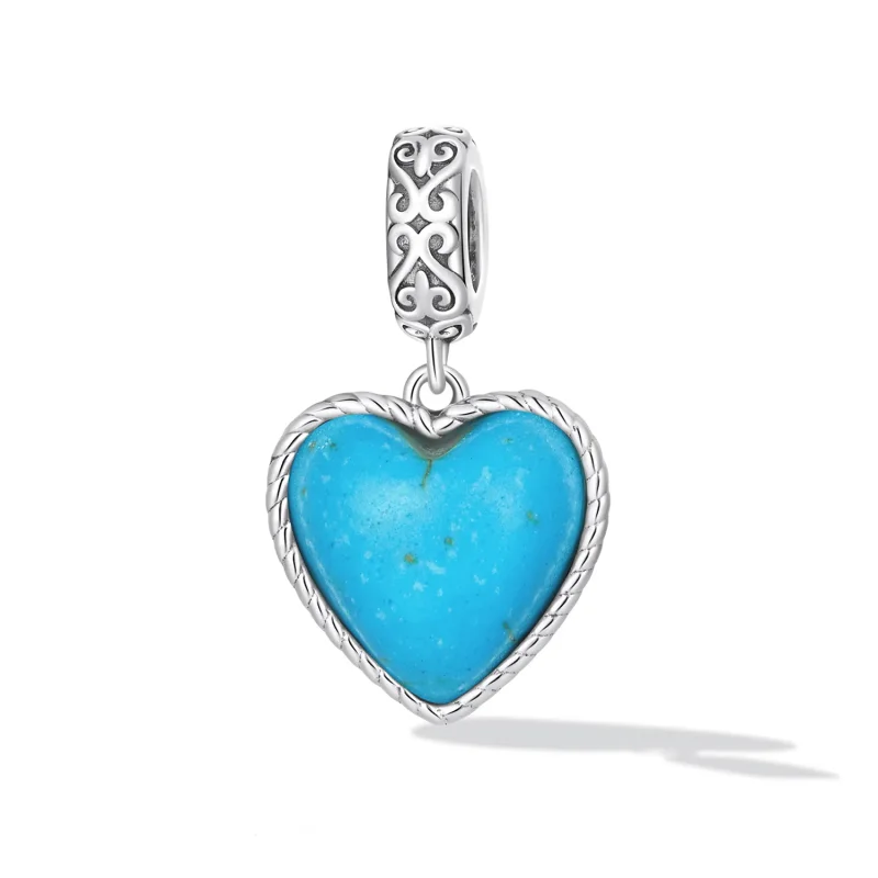 (bilde for) Pandora Style Love Turkis Dangle - SCC2227 - Vis 2