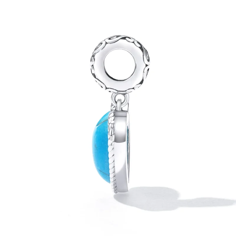 (bilde for) Pandora Style Love Turkis Dangle - SCC2227 - Vis 3