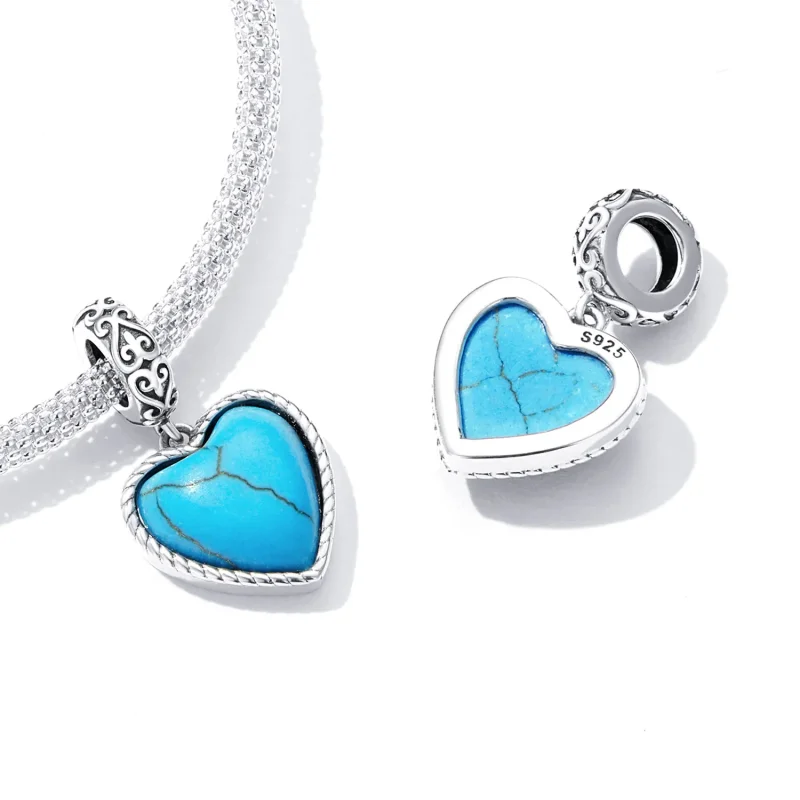 (bilde for) Pandora Style Love Turkis Dangle - SCC2227 - Vis 4