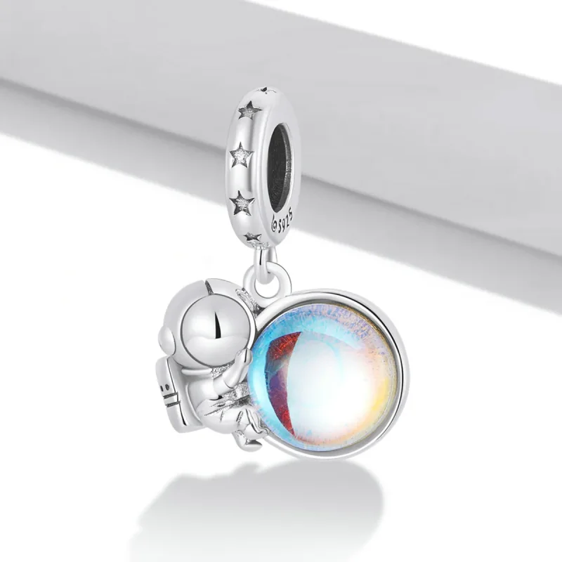 (bilde for) Pandora Style Lunar Astronaut Dangle - BSC581 - Vis 2