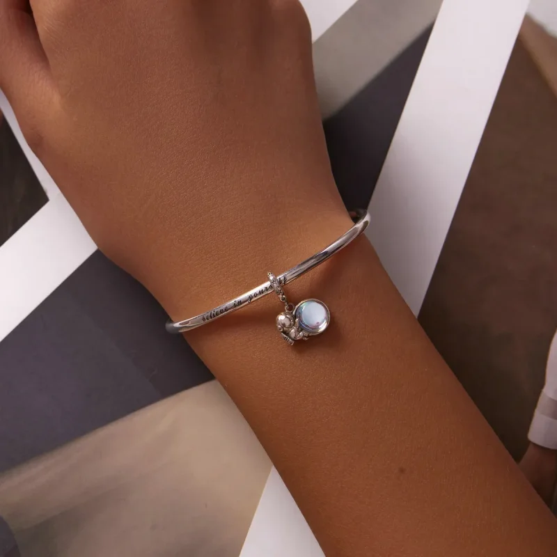 (bilde for) Pandora Style Lunar Astronaut Dangle - BSC581 - Vis 5