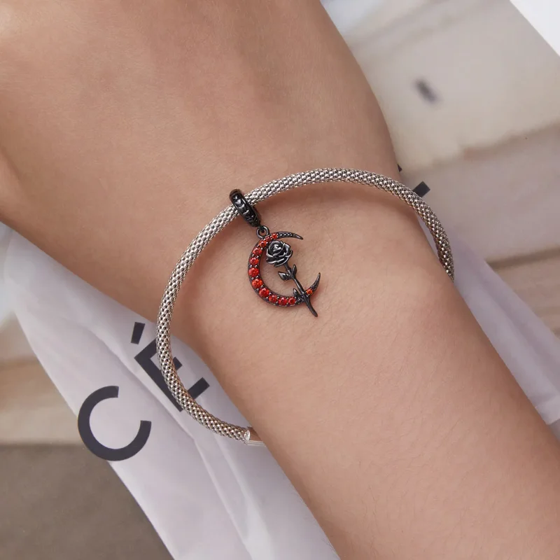 (bilde for) Pandora Style Moon Rose Dangle - SCC2384 - Vis 5