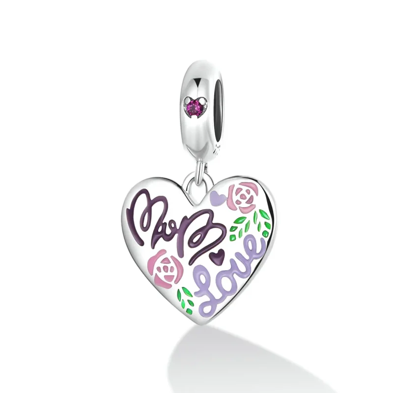 (bilde for) Pandora Style Morsdag - Fargerike graffitihjerter Dangle - BSC594 - Vis 2