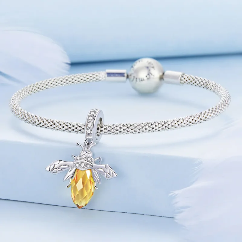 (bilde for) Pandora Style Murano Glass Bee Dangle - BSC710 - Vis 3