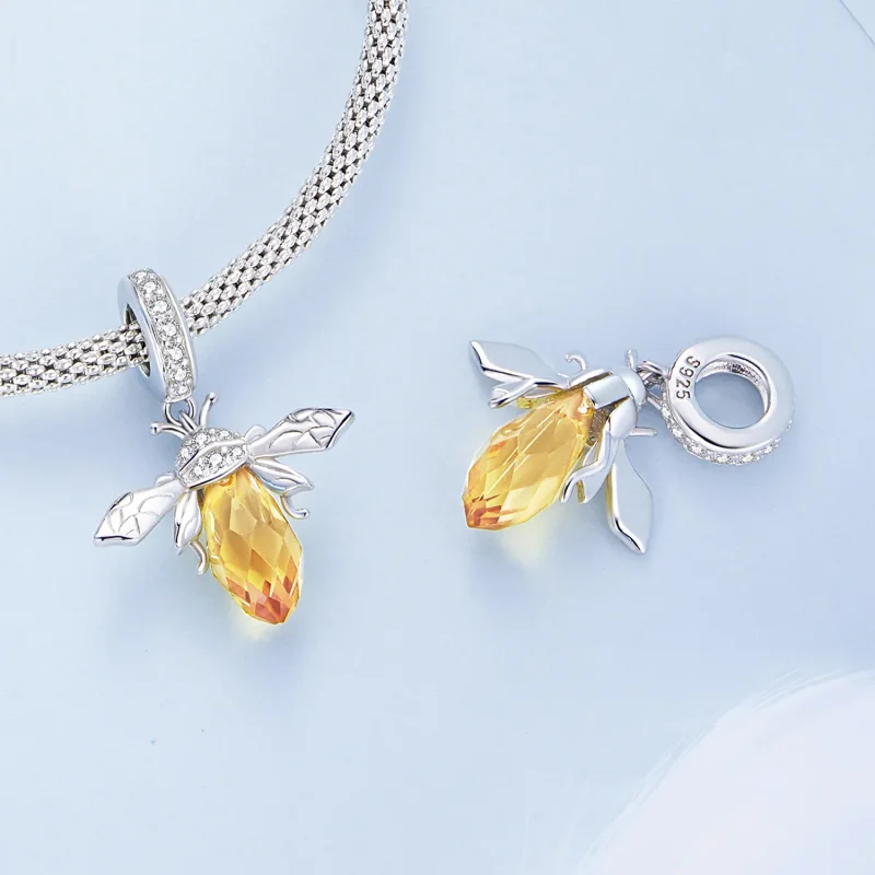 (bilde for) Pandora Style Murano Glass Bee Dangle - BSC710 - Vis 4